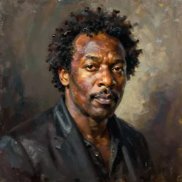 Oil Painting of James Brown by Francine van Hove,