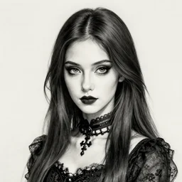 portrait of a beautiful woman, gothic, high detail, drawing by junji ito