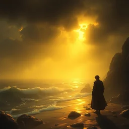 epic professional digital art of hungry eyes, ambient golden light, painted, mysterious, cinematic seaside wonderful humans scene, person, eerie, mythic, detailed, intricate, grand, leesha hannigan, wayne haag, reyna rochin, ignacio fernandez rios, mark ryden, van herpen, artstation, cgsociety, stunning, gorgeous, wow detail
