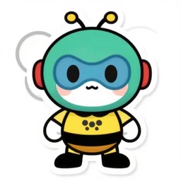 cute miss mascot super hero sticker art, cronobreaker, beeple game icon