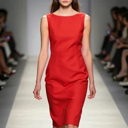 Red fashion show dress