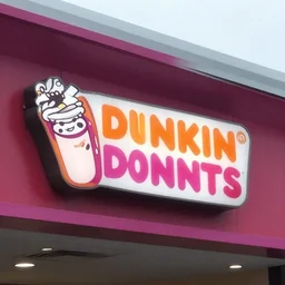 a photo of the dunkin donuts logo from far away, digital photography