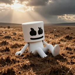 marshmello sinking in a marsh