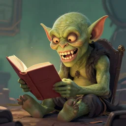 slack jawed goblin trying to read a book,