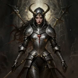 symmetry!! darkest dungeon portrait of a female crusader, unholy, intricate, highly detailed, dynamic lighting, digital art, digital painting, artstation, terence nielsen, sharp focus, illustration, art by artgerm and greg rutkowski and moebius, 8 k