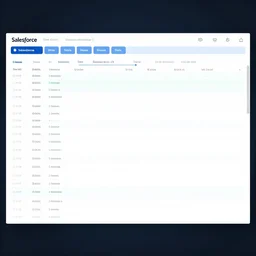 a crm table interface design, table design, ui design, salesforce, data table, highly detailed,