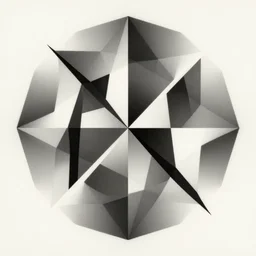 album cover art for abstract minimalism polygons kanji akihiko yoshida