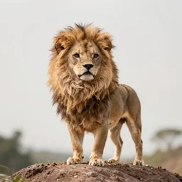chihuahua standing on a hill looking like a lion but it's a chihuahua, highly realistic digital art, 4 k, raytracing