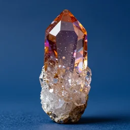studio photography of a vibrant shiny crystal, a photo of a divine crystal, a crystal made of the hardest element, studio lighting, solid color background, 8k