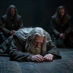 gandalf moping a floor, greg rutkowski, esuthio, craig mullins, cinematic lighting, gloomy