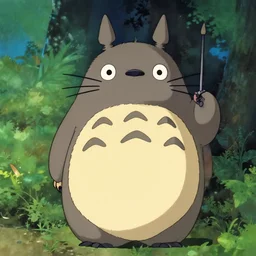 tabby cat as totoro, concept art, studio ghibli movie still, masterpiece, artstation