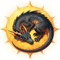 a dragon sleeping on the sun, 8 k, ultra detailed, digital art, fantasy art, modernism, trending on artstation, make it look like dall - e 2 made it