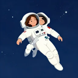 a woman floating in space by kidmograph ( gustavo torres )