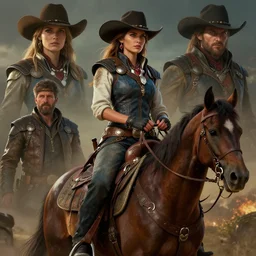 concept art, a beautiful highly detailed destiny lady western rider in hunt showdown style, cinematic moody colors, realistic shaded lighting poster by ilya kuvshinov, magali villeneuve, artgerm, jeremy lipkin and michael garmash and rob rey