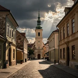 streets of zagreb, in the style of giorgio de chirico