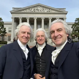 the founding fathers taking a selfie at the signing of the declaration of independence