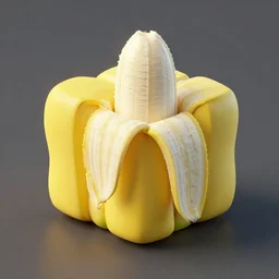 cube banana, high resolution octane render