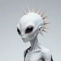 photo of white punk alien