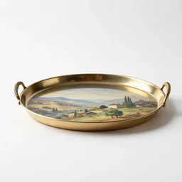 elegant serving tray, studio product photography, isolated on a pure white background, centered, entire object in frame, sharp focus, soft studio lighting