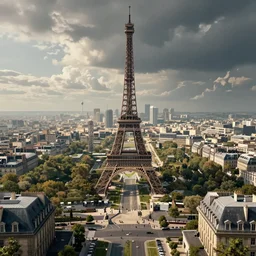 The city of Paris, France during WW3 (2103), very detailed, cinematic, epic, grandiose, art by HG Giger