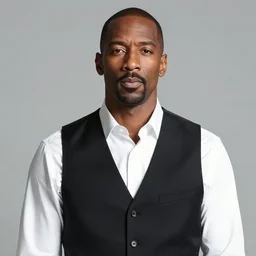 wesley snipes as handsome man, wearing a simple black vest and white shirt, centered, digital painting, artstation, concept art, smooth, sharp focus, illustration, art by artgerm and donato giancola