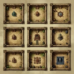 dungeon map by dysonlogos, nine rooms, map of osr dungeon, 1 0 foot, map of tomb of horror, high resolution