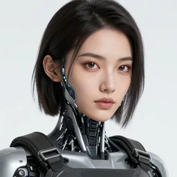beautiful close - up portrait of a cyborg mercenary girl, art by wlop and artgerm and liam wong, cyberpunk, neon, lens flare, elegant, highly detailed, trending on artstation, sharp focus, caustics, octane render, radiant light, 4 k
