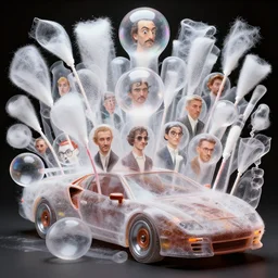 chocolate candyfloss bubbles cars by artgerm, beeple, dali, elson, gric, mcquarrie, lacoste, rhads, mccall, rodney matthews, gonsalves, walotsky, shiki, ishinomori, aivazovsky, stella, stephanie law, syd mead. artstation, award, masterpiece, intricate, translucent