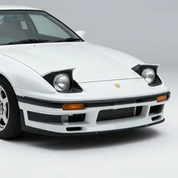 Nineties Japanese sports car with hidden headlamps, commercial photo shoot