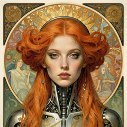 detailed realistic beautiful young cher as alien robot as queen of mars face portrait by jean delville, gustave dore and marco mazzoni, art nouveau, symbolist, visionary, gothic, pre - raphaelite. horizontal symmetry by zdzisław beksinski, iris van herpen, raymond swanland and alphonse mucha. highly detailed, hyper - real, beautiful
