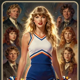 portrait of talyor swift cheerleader, twin peaks poster art, from scene from twin peaks, by michael whelan, maxfield parrish, jeffrey catherine jones, artgerm, retro, nostalgic, old fashioned