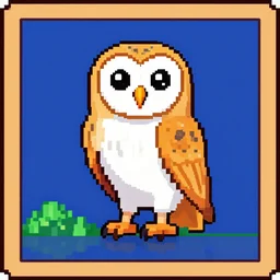 sprite of a barn owl in a nes game, 8 - bit, detailed, deviantart, artstation