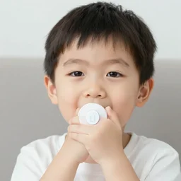 a kid with a mute button