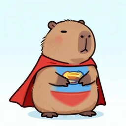 Comic Art Of A Capybara As A Superhero, Simple, HD