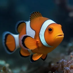 close up photo of underwater clown fish, by cedric peyravernay, highly detailed, excellent composition, cinematic concept art, dramatic lighting, trending on artstation