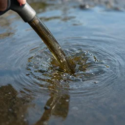 photo of gasoline film on water