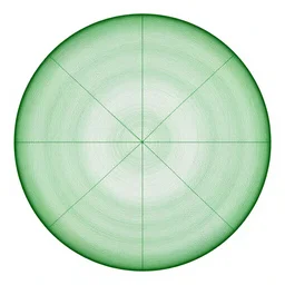 sherical dimensionality, golden ratio, 3 d art, green, fine lines, sharp focus, detailed