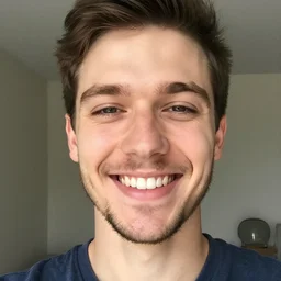 photo of a white guy smiling, closeup, selfie, HD, stock image