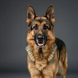 professional photo of a cute german shepard