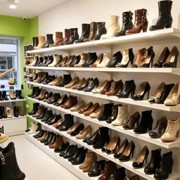 alien shoe store with many types of shoes on display