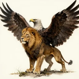 griffon concept art, eagle head, lion body, eagle wings, beksinski