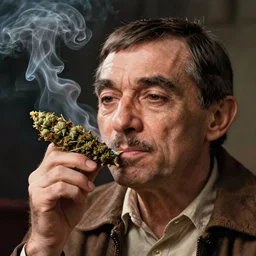 hyper realistic, close up portrait of a derpy mr. bean as big chungus smoking massive amounts of weed by greg rutkowski, scott m fischer, artgerm, loish, slight glow, atmospheric, anne stokes, alexandros pyromallis