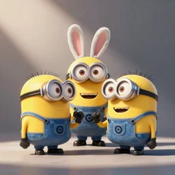 The Minions battling the Raving Rabbids