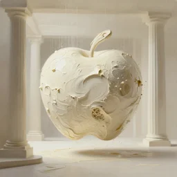 ios 1 5 perfect abstract concept art by james jean and bridget riley and apple, plastic paint suspended in oil, cinematic architectural scale, volumetric, particle simulation in houdini, beige cream natural muted tones, trending on artstation, rendered in octane