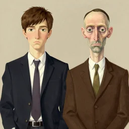 double portrait in the style of james jean, yoshitaka amano, francis bacon, adrian ghenie, moebius