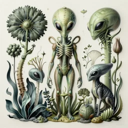 hyper - detailed matte illustration of alien flora and fauna by iris van herpen based on plate 6 1 of art forms in nature by ernst haeckel and rick owens