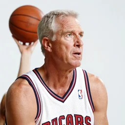 close up of george bush playing basketball for the nba, sports photography