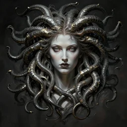 gantz portrait of medusa, unholy, intricate, highly detailed, dynamic lighting, digital art, digital painting, artstation, sharp focus, illustration, art by artgerm and greg rutkowski, 8 k