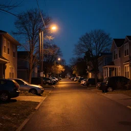 neighborhood, lonely, 3 AM, street, lights out
