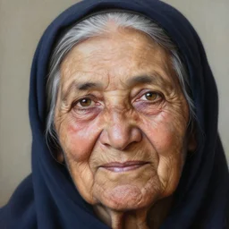 portrait of a gentle and caring Kurdish grandmother, very detailed eyes, hyperrealistic, beautiful, very detailed painting by Glenn Fabry, trending on artstation, extremely high detail, incredibly intricate